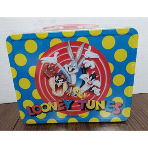 Looney Tunes Metal Lunch Box 1998 Warner Bros Bugs Bunny Taz Sylvester NWT